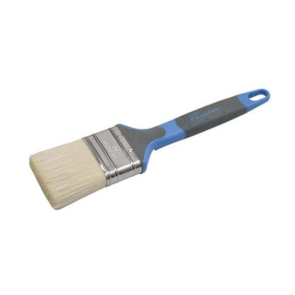 Immagine di PENNELLO PROFESSIONALE PIATTO MANICO SOFT TOUCH AD ACQUA, GHIERA INOX, FIBRA FILLPRO, 25 MM