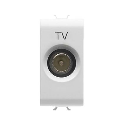 Immagine di PRESA TV IEC PASSANTE, CONNETTORE MASCHIO, 5DB, BIANCA