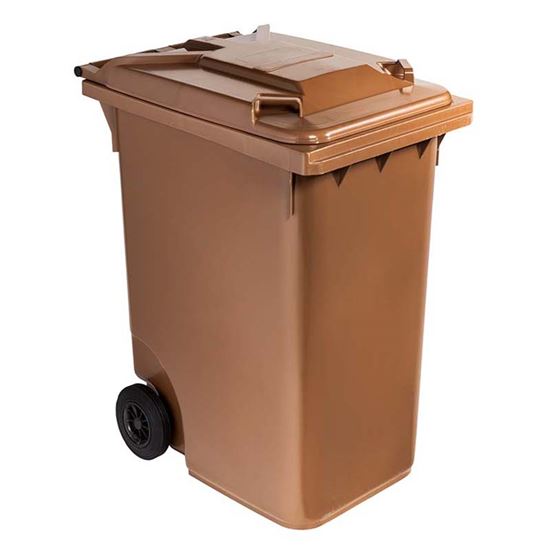 Immagine di CONTENITORE IN PLASTICA CONTIVIA 2, 2 RUOTE 360 LT, MARRONE