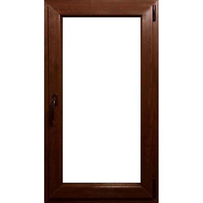 Immagine di FINESTRA PVC 60X120 CM, 1 ANTA 6 CAMERE, DOPPIO VETRO, COLORE NOCE