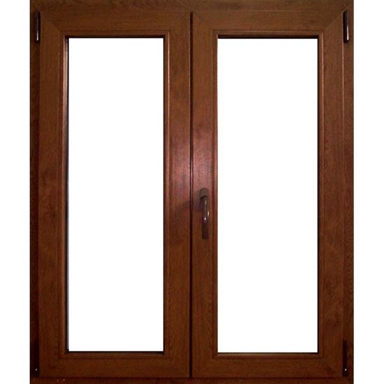 Immagine di FINESTRA PVC 140X120 CM 2 ANTE 6 CAMERE, DOPPIO VETRO,  COLORE NOCE 