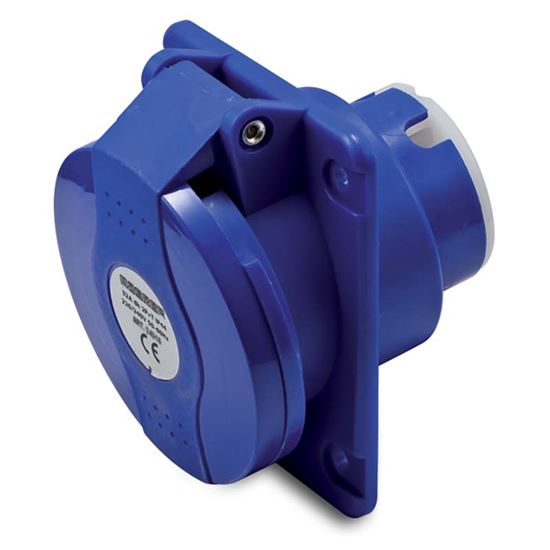 Immagine di PRESA FISSA DA INCASSO 16A, 2P+T, COLORE BLU, 6H, IP44, 220-250V
