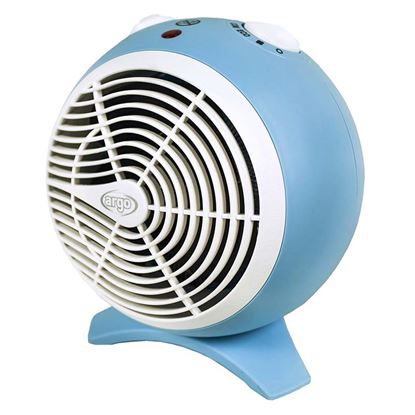 Immagine di TERMOVENTILATORE ARGO KIRA CON RESISTENZA A FILO, ECO/COMFORT, CONSUMO 1000/2000W, CONTROLLO AUTOMATICO DELLA TEMPERATURA, AZZURRO POLVERE