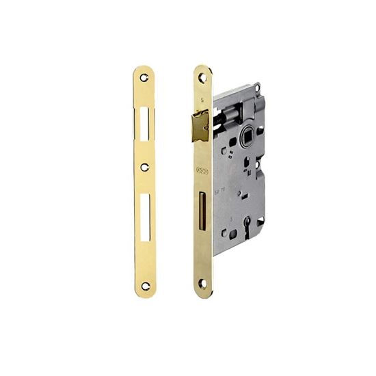Immagine di SERRATURA PATENT, INTERASSE 90, FRONTALE 22, BORDO TONDO, BRONZATO, ENTRATA 40