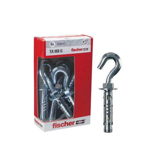 Immagine di TASSELLI ACCIAIO FISCHER, TAM 6 GY Ø 10 MM, 6 PEZZI, CON GANCIO