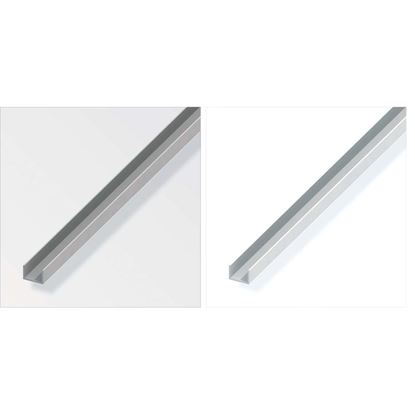 Immagine di PROFILO A U, ALLUMINIO ARGENTO, 2 MT, 10X19,5 MM