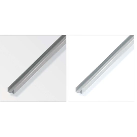 Immagine di PROFILO A U, ALLUMINIO ARGENTO, 2 MT, 10X19,5 MM