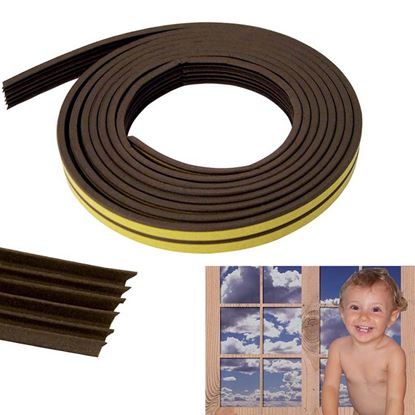 Immagine di PARASPIFFERI ADESIVO, PER PORTE E FINESTRE, IN GOMMA, MARRONE