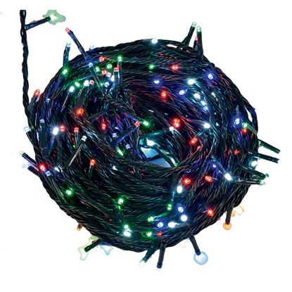 Immagine di 500 LED MULTI, USO ESTERNO INTERNO, CON GIOCHI LUCE,  LUCI 50 MT, CAVO ALIMENTAZIONE 4 MT