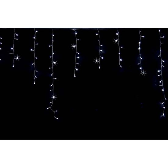 Immagine di TENDA 144 LED CON FLASH, COLORE BIANCO, COLLEGABILE FINO A 3 SET, LUCI 2,5 MT, CAVO 3,5 MT
